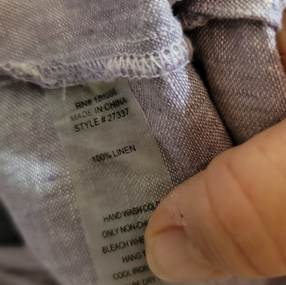 Soft Surroundings Linen Tunic Shirt Dress Medium Blue-Purple - Picture 6 of 6